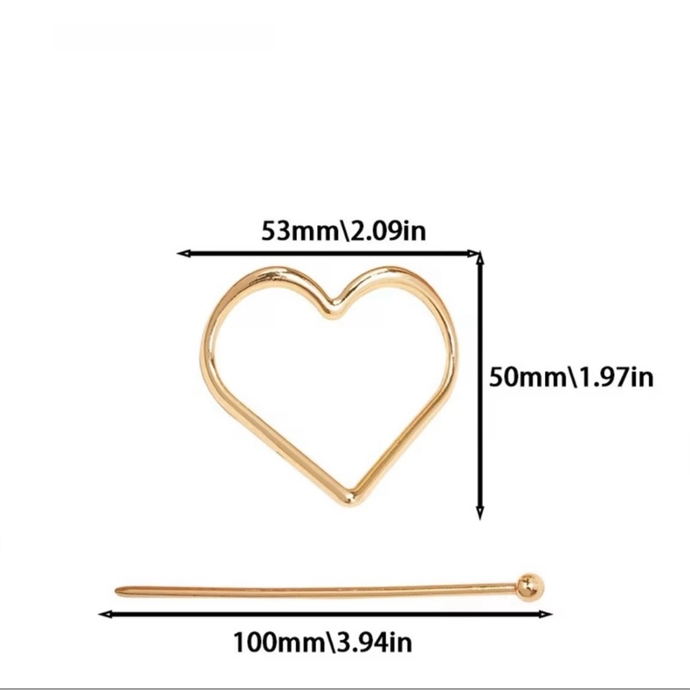 Gold Heart Hair Clip - Picture 4 of 4